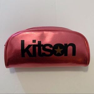 Kitson Pink Metallic Makeup Bag